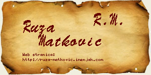Ruža Matković vizit kartica